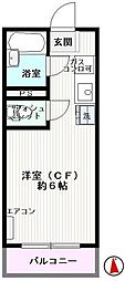セントラルコーポクロッカス ワンルームの間取図画像