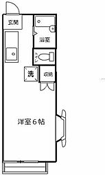 ファミールセイスイ 2階ワンルームの間取り