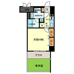 JR東海道・山陽本線 摂津本山駅 徒歩5分の賃貸マンション 1階1Kの間取り