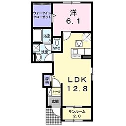 レクランエム2 1LDKの間取図画像