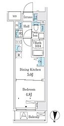 クラリティア板橋本町 1DKの間取図画像