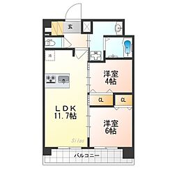 CREST TAPP十条(クレストタップ十条) 2LDKの間取図画像