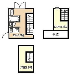 ＦＫ1128 地下2階1DKの間取り