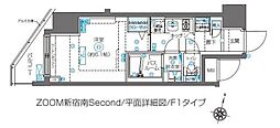 ZOOM新宿南Second 1Kの間取図画像