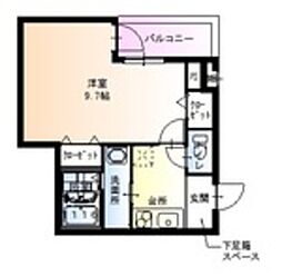 フジパレス鳳中ノース 1Kの間取図画像