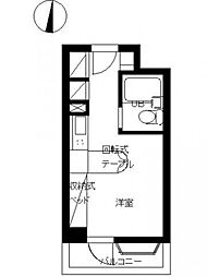 インペリアル南麻布サテライト 5階ワンルームの間取り
