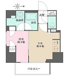 プライムアーバン西日暮里フロント 6階1DKの間取り