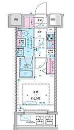 GENOVIA西川口III 1Kの間取図画像