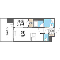 グランフォーレ博多プレミアベイサイド 1DKの間取図画像