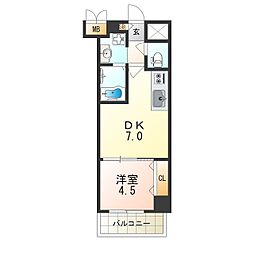 Osaka Metro長堀鶴見緑地線 大正駅 徒歩19分の賃貸マンション 4階1DKの間取り