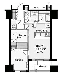 プラウドタワー渋谷 1SLDKの間取図画像