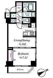 ハーモニーレジデンス浅草 9階1LDKの間取り