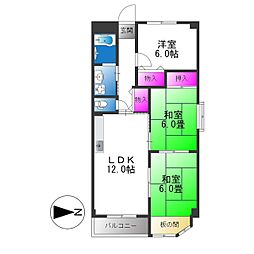 メゾンソレイユ 3LDKの間取図画像