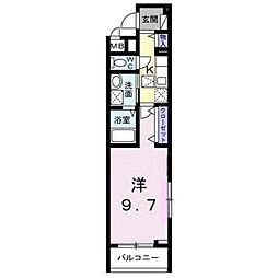 リバーバッグ2 1Kの間取図画像