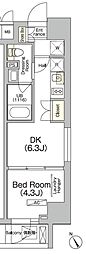 JPnoie門前仲町 1DKの間取図画像