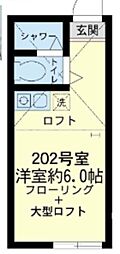 ユナイト上大岡ステファニーの瞳 ワンルームの間取図画像