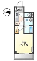 アルトハイム 大師 4階1Kの間取り