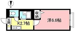 コーポ桜上水 1階1Kの間取り
