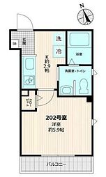 NH Grande 2階1Kの間取り