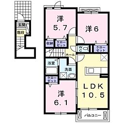 レスペランス2 3LDKの間取図画像