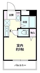 ライオンズマンション関内第6 1Kの間取図画像