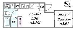 granz根津 1LDKの間取図画像
