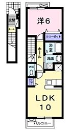 レ・スリジェール 1LDKの間取図画像