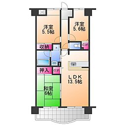 コンフォート和泉 3LDKの間取図画像