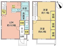 ラペルラ 1階2LDKの間取り