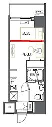 ジェノヴィア東神田グリーンヴェール 1DKの間取図画像