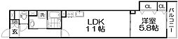 ワンライフ私市 1LDKの間取図画像