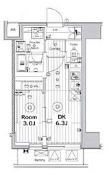 メイクス上野 1DKの間取図画像