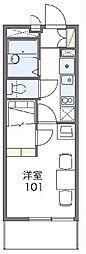 レオパレスエムエイチコーポ2 1Kの間取図画像