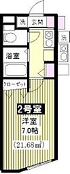 カーサクラウン谷保 1Kの間取図画像