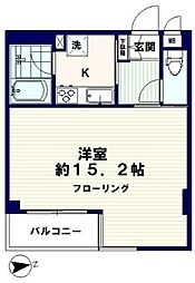 東京メトロ丸ノ内線 中野富士見町駅 徒歩10分の賃貸マンション 2階1Kの間取り