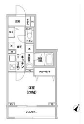 felicity 1階1Kの間取り