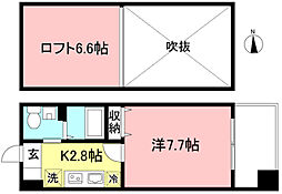ブリックス世田谷松原 12階1Kの間取り