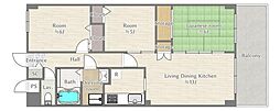 高倉マンション 3LDKの間取図画像