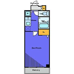 東急目黒線 洗足駅 徒歩5分の賃貸マンション 3階1Kの間取り