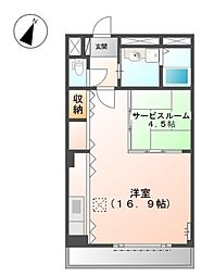 プレサス　ヒルズ 2階ワンルームの間取り