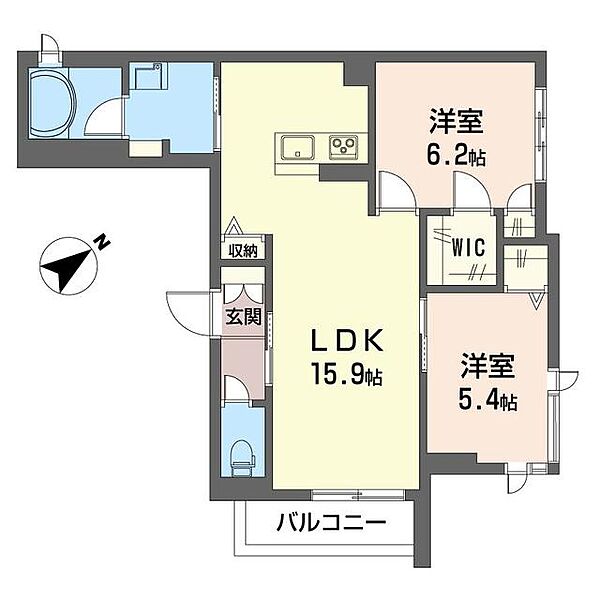 グリシーナII 00101｜埼玉県朝霞市北原２丁目(賃貸マンション2LDK・1階・61.97㎡)の写真 その2