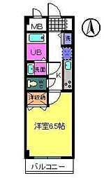 エスパシオ・アローネ鶴見 1Kの間取図画像