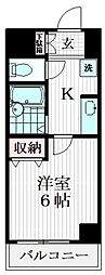 スカイコート蒲田駅前 1Kの間取図画像