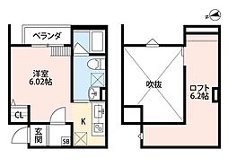 南海線 湊駅 徒歩11分の賃貸アパート 2階1Kの間取り