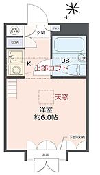 エルミ東十条 3階ワンルームの間取り