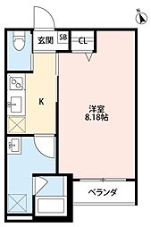 南海線 諏訪ノ森駅 徒歩9分の賃貸アパート 2階1Kの間取り