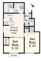 シティパル富士本 2LDKの間取図画像