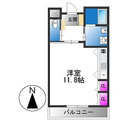 ガーデンサイドゆうゆう 1Kの間取図画像
