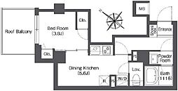 コンフォリア志村坂上 5階1DKの間取り