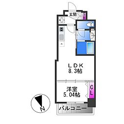 Luxe深江橋II 8階1LDKの間取り